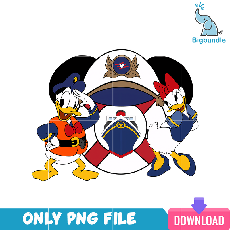 Cruising With Donald And Daisy PNG