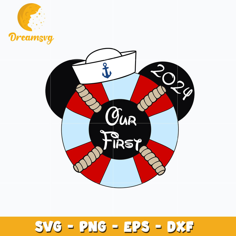 Mickey head our frist 2024 svg