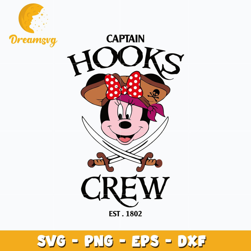 Minnie head captain hooks svg