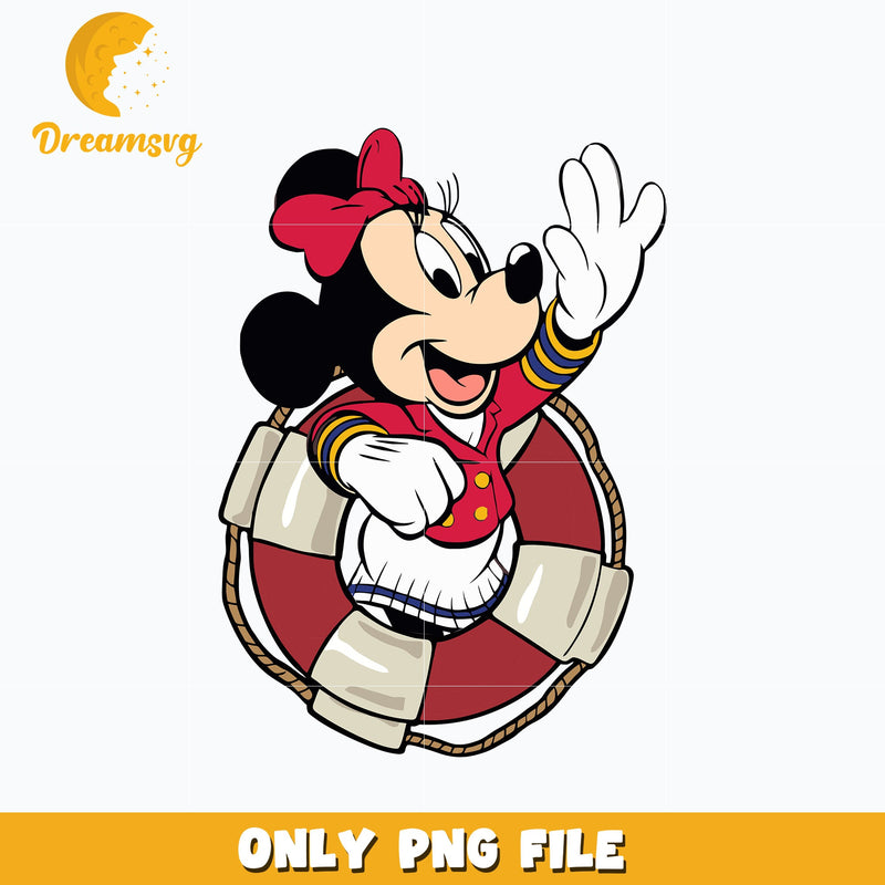 Minnie mouse with a lifebuoy png
