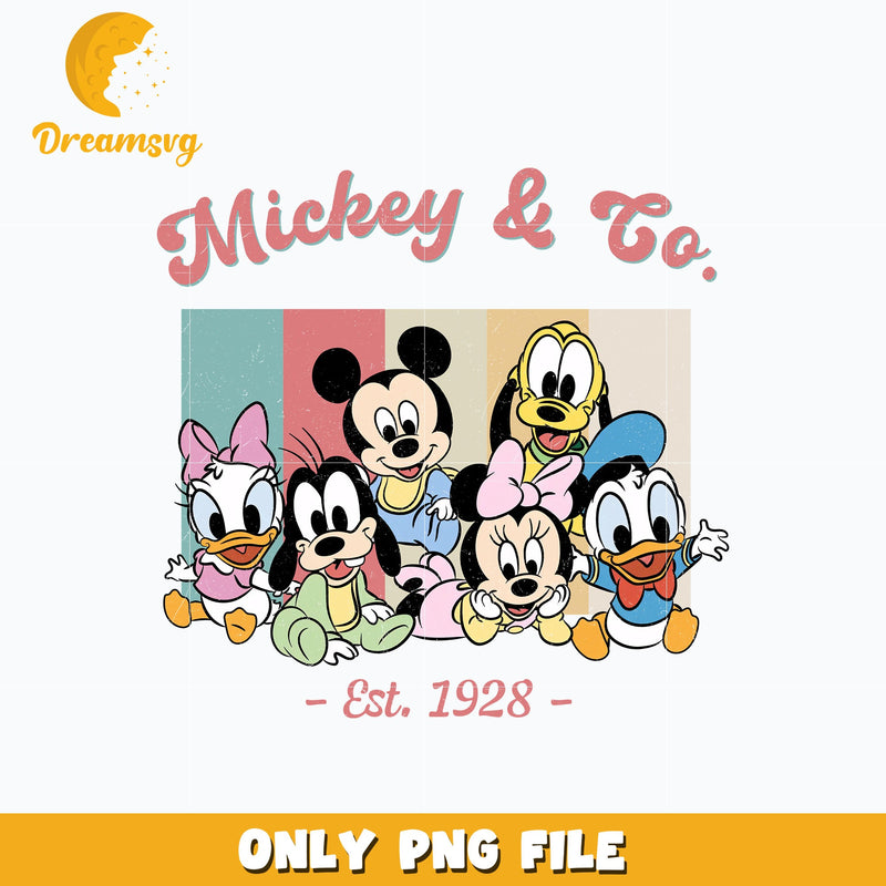 Mickey friends co est 1928 png