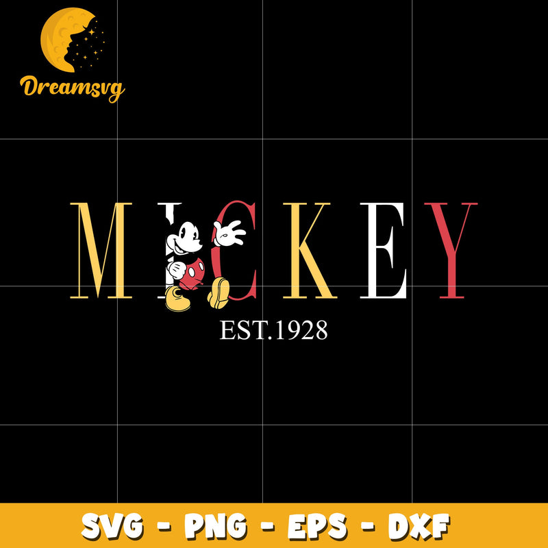 Mickey mouse disney est 1928 svg