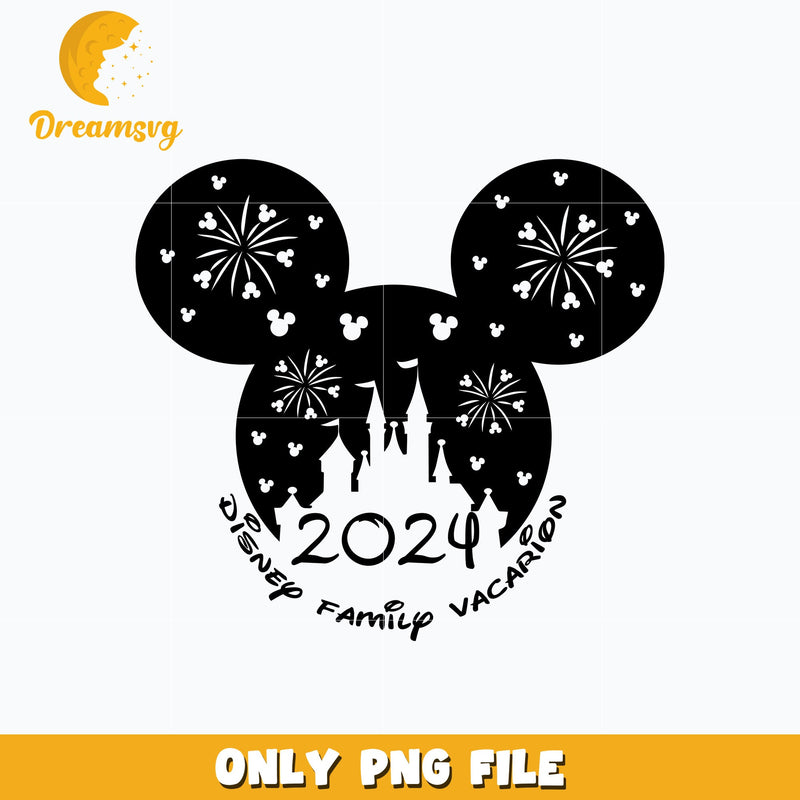 Mickey castle disney family vacation 2024 png