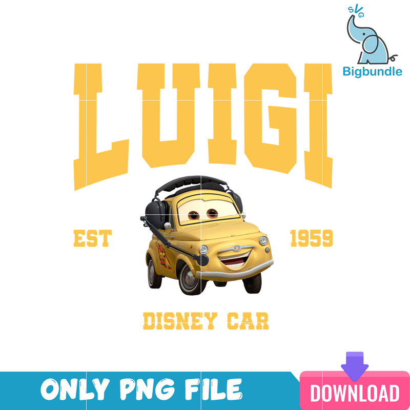 Disney Cars Luigi Est 1985 PNG