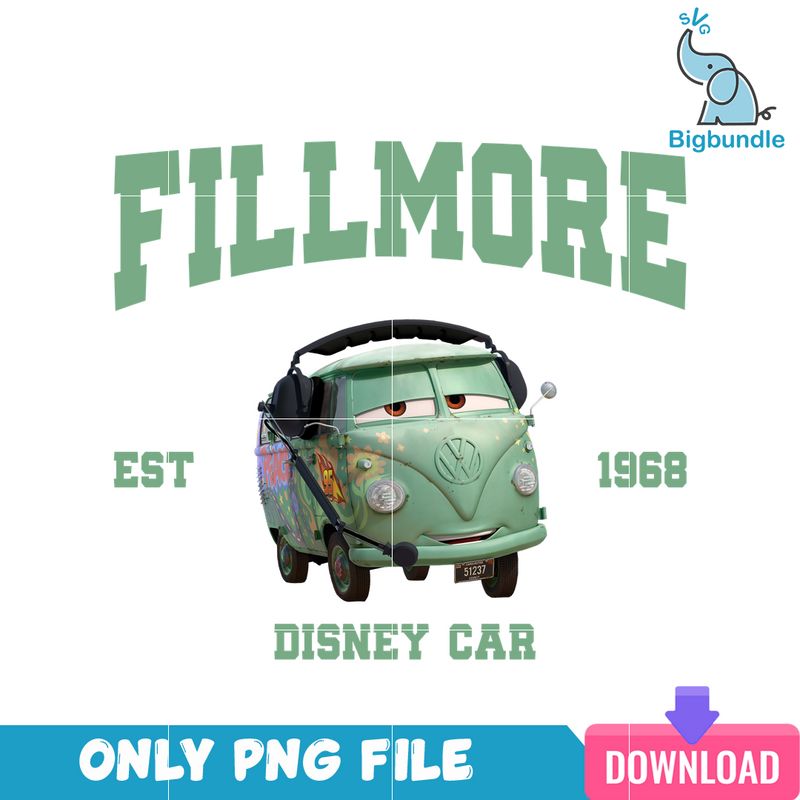 Disney Cars Fillmore Est 1985 PNG