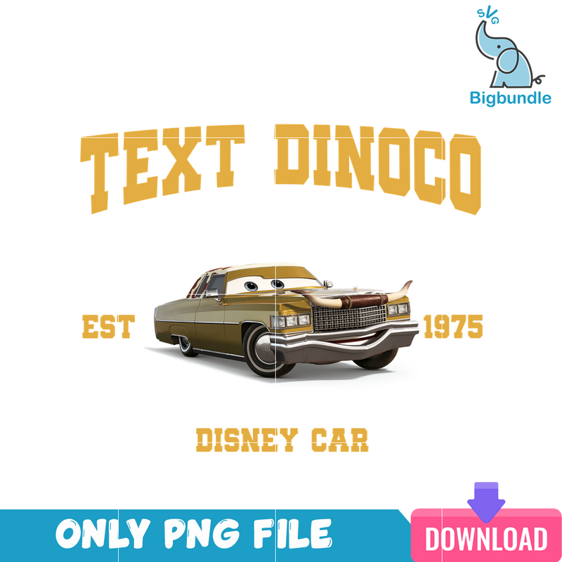 Disney Cars Text Dinoco Est 1985 PNG