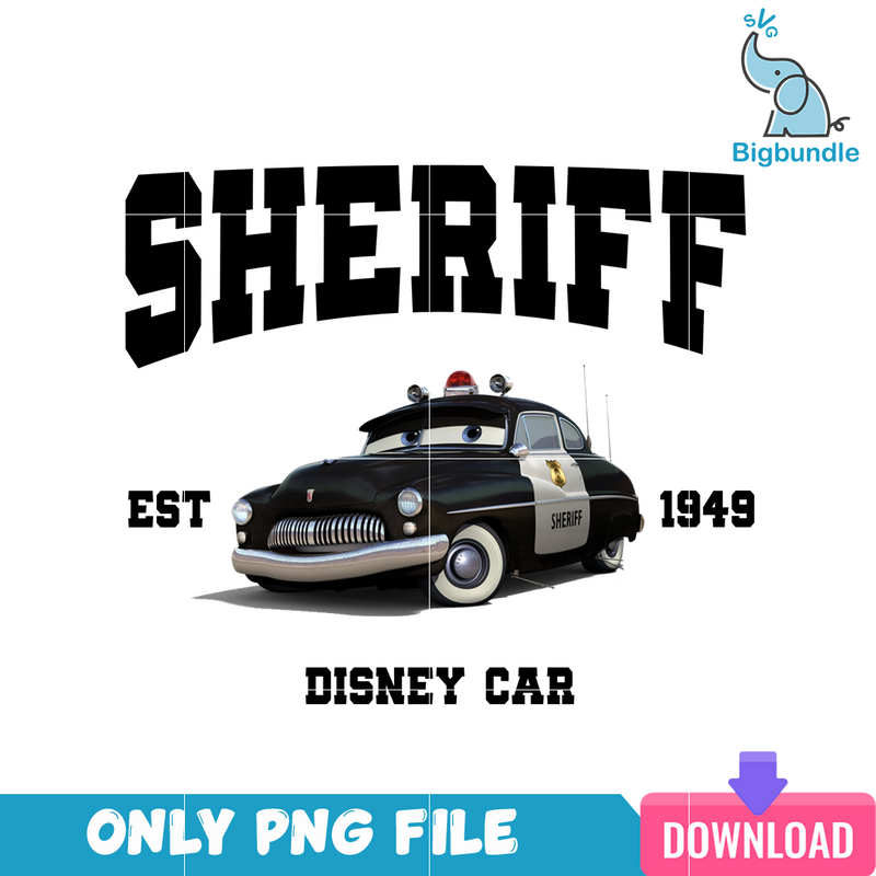 Disney Cars Sheriff Est 1985 PNG