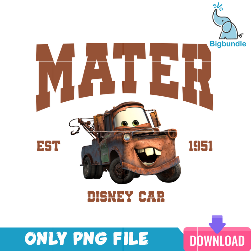 Disney Cars Mater Est 1985 PNG