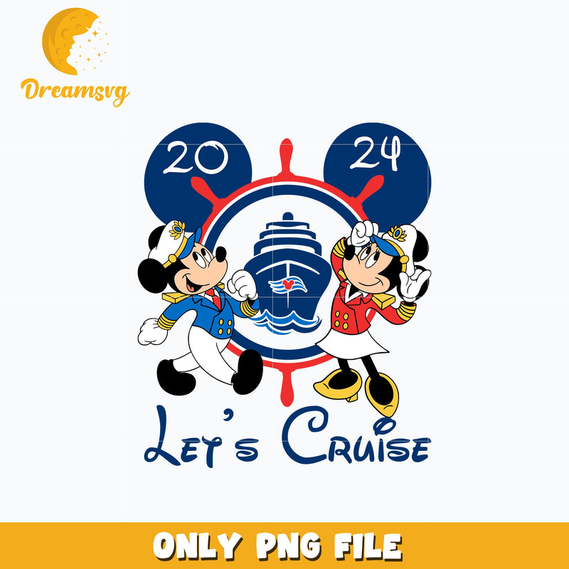 Mickey mouse couple let's cruise 2024 png