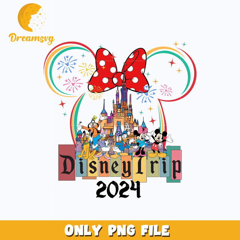 Minnie mouse head disney trip 2024 png