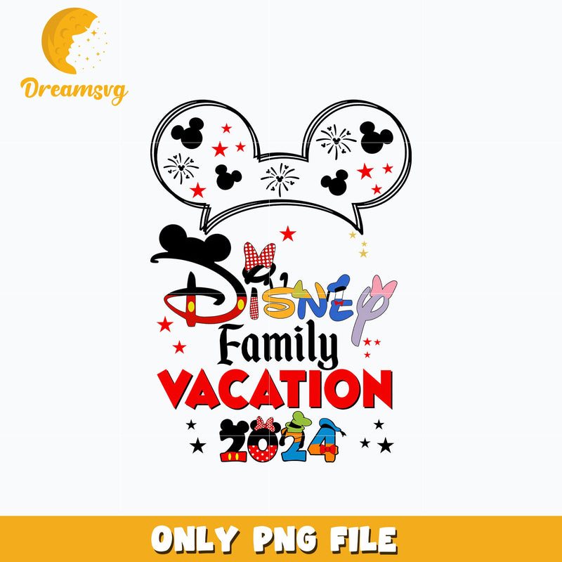 Mickey head family vacation 2024 png