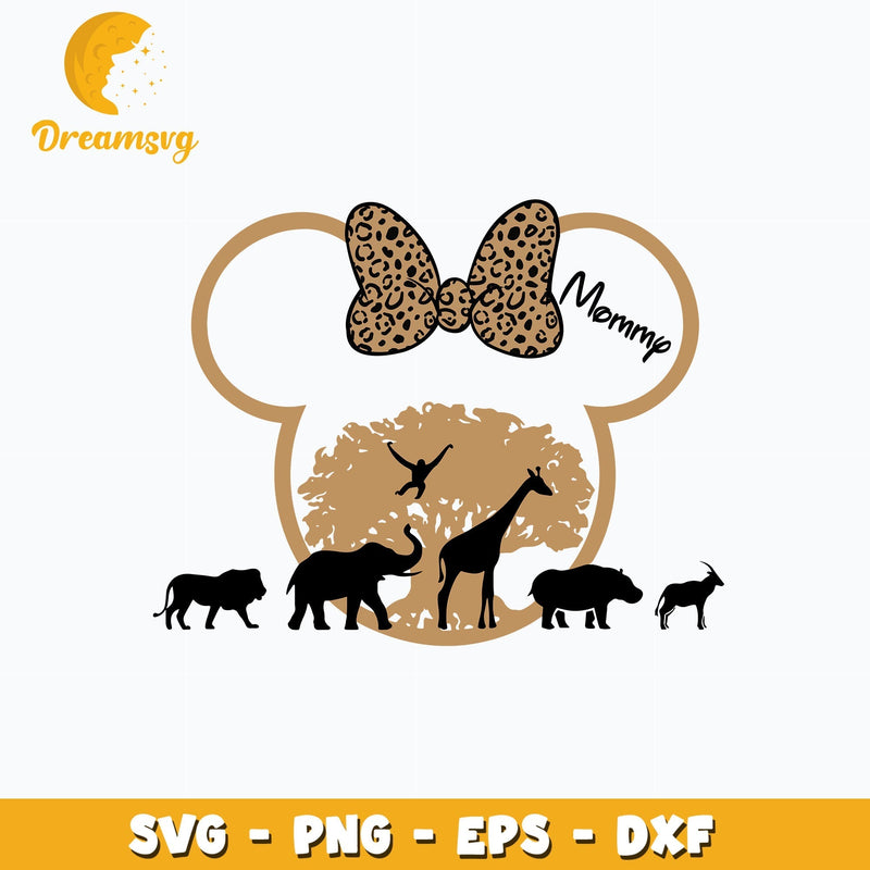 Minnie head mommy animal kingdom svg