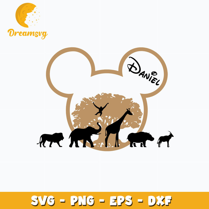 Mickey head daniel animal kingdom svg