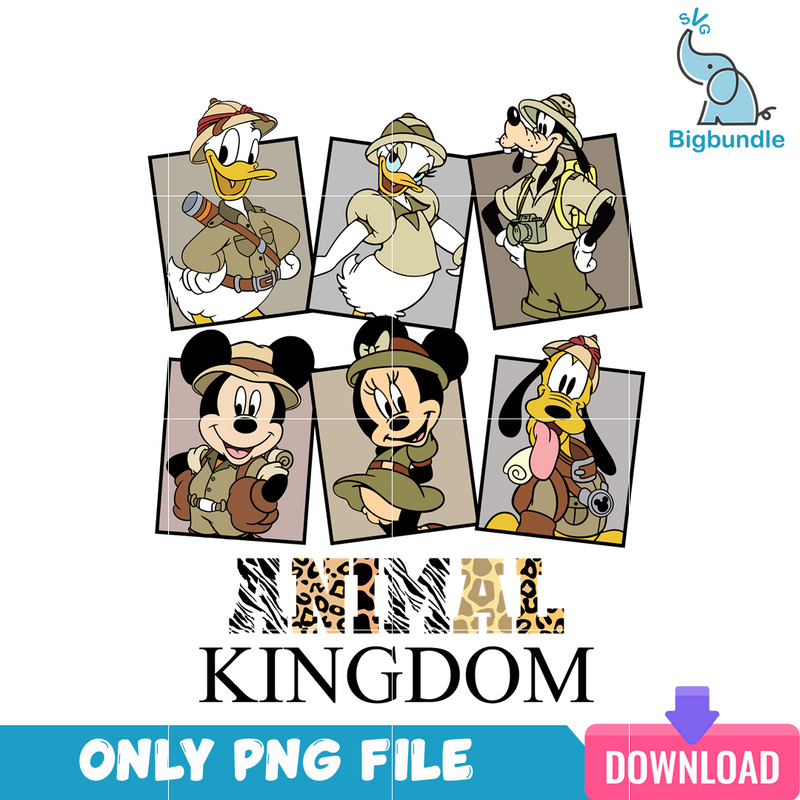 Mickey Characters Animals Kingdom PNG