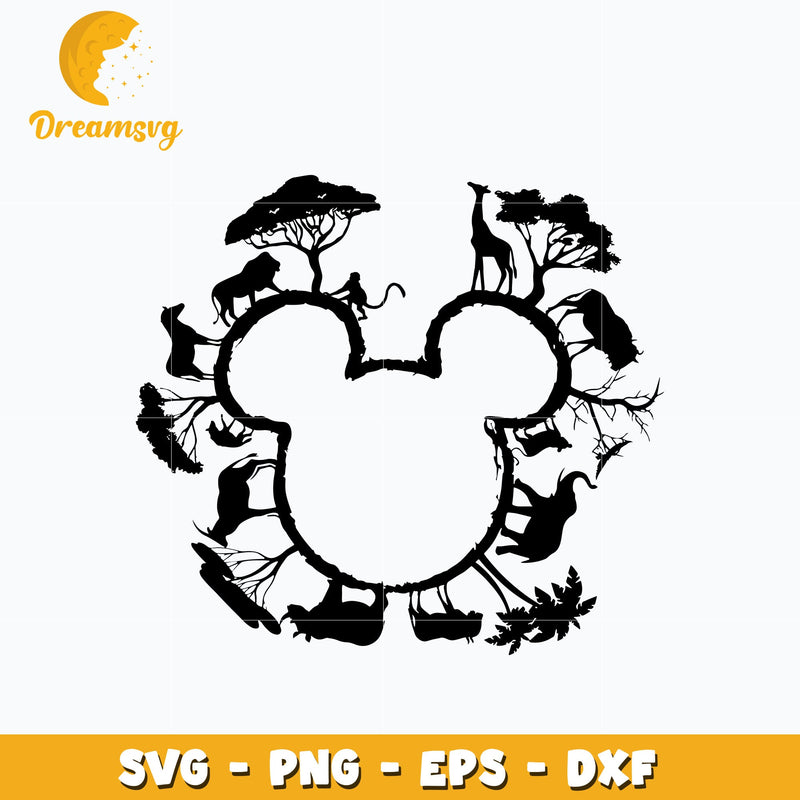 Mickey mouse head wild svg