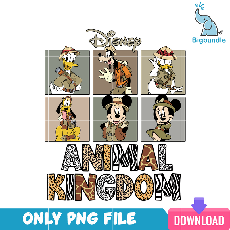 Mickey And Friends Animals Kingdom Poster PNG