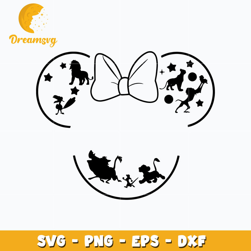 Minnie head lion king svg