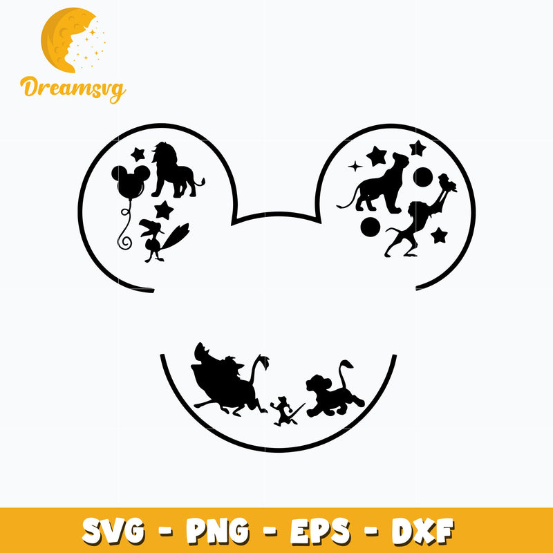 Mickey head lion king svg