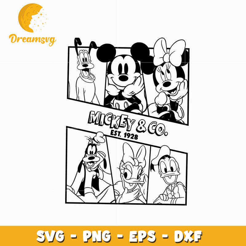 Mickey friends co est 1928 svg