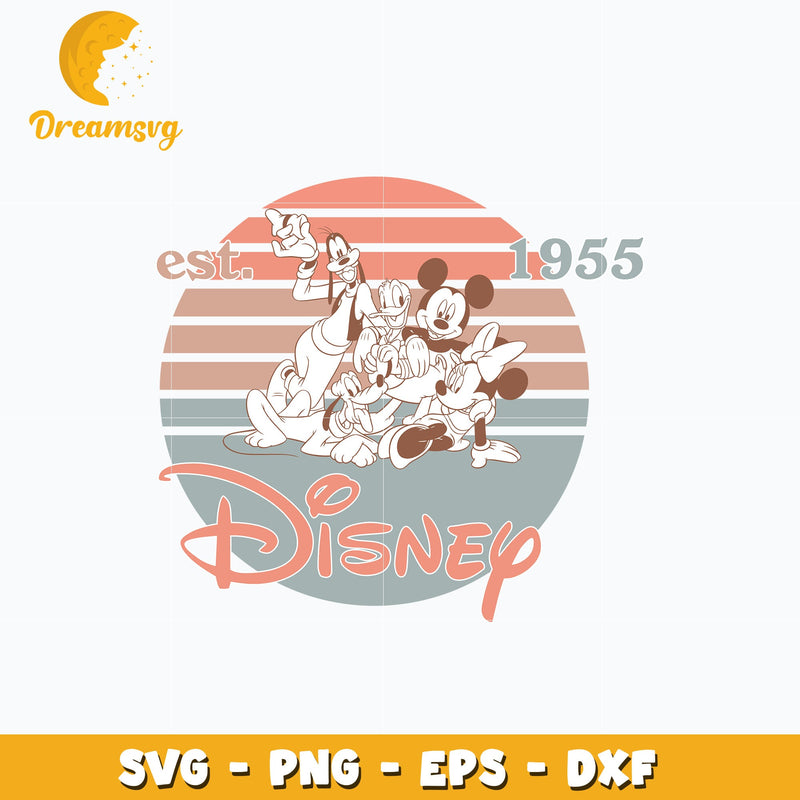 Mickey mouse disney friends est 1955 svg