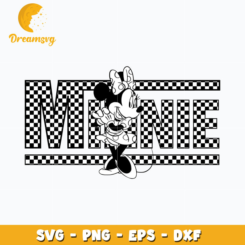 Minnie mouse black white svg