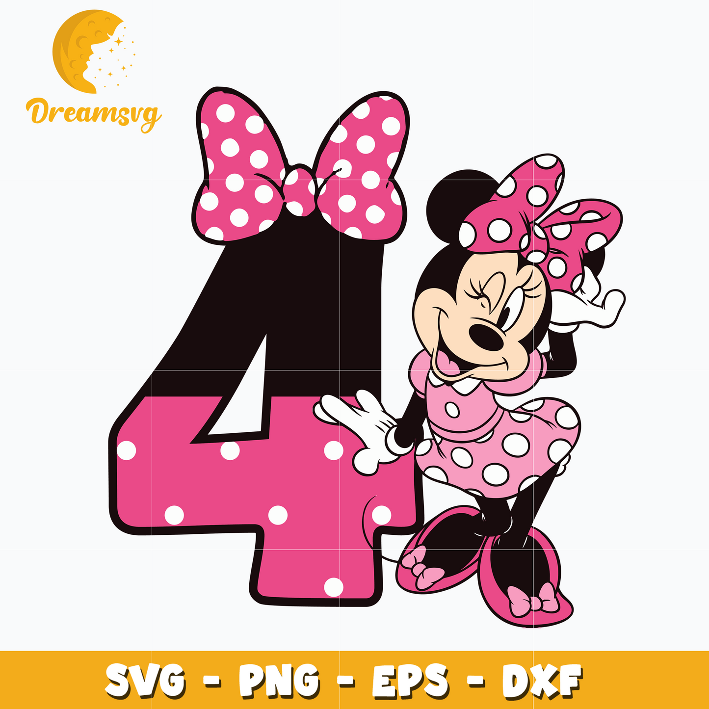 Minnie mouse disney birthday 4th svg