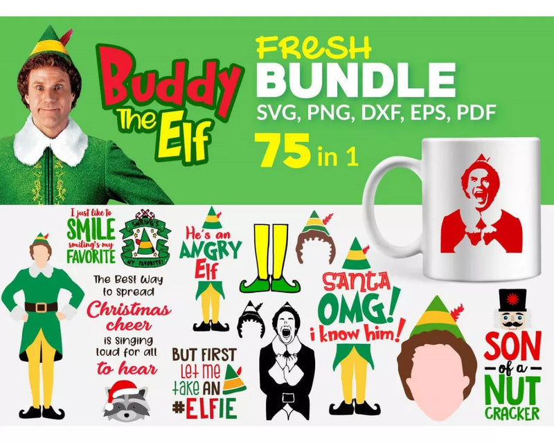 Buddy the Elf Christmas SVG Bundle 75+ Files For Cricut & Silhouette