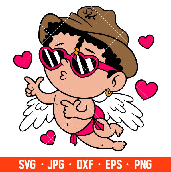 Baby Benito Valentine Svg, Valentine’s Day Svg, Cupid Svg, Bad Banny Svg, Cricut, Silhouette Vector Cut File