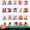 Baby Disney Characters PNG Bundle Sublimation Instant Download