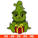Baby Grinch Svg, Christmas Svg, Merry Grinchmas Svg, Santa Claus Svg, Cricut, Silhouette Vector Cut File