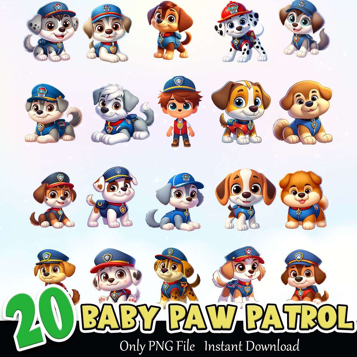 Baby Paw Patrol Bundle PNG Instant Download