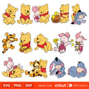Baby Pooh Layered Svg Bundle, Pooh Cliparts, Baby Pooh Svg For Cricut, Baby Pooh Silhouette Vector Files