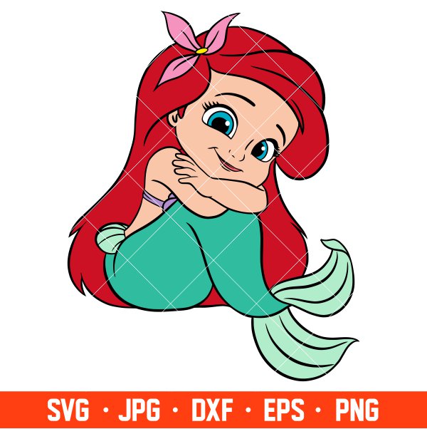 Baby Little Mermaid Svg, Free Svg, Daily Freebies Svg, Cricut, Silhouette Vector Cut File