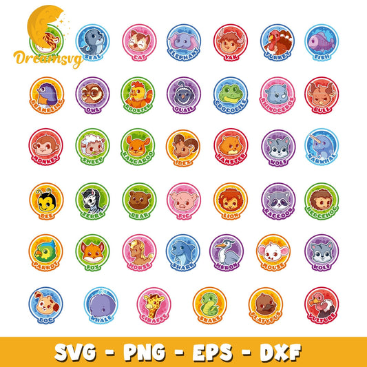 Baby animals for kids design bundle svg, stick animal svg