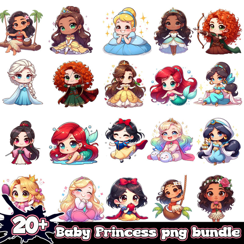 Baby Disney Princess PNG bundle