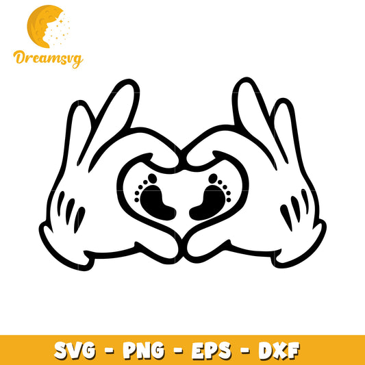 Baby Feet Heart Hands SVG Cut File