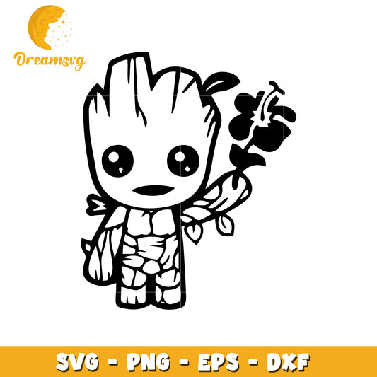 Baby Groot SVG Cut File Flower