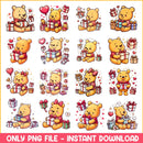 Baby Pooh Love valentine png bundle