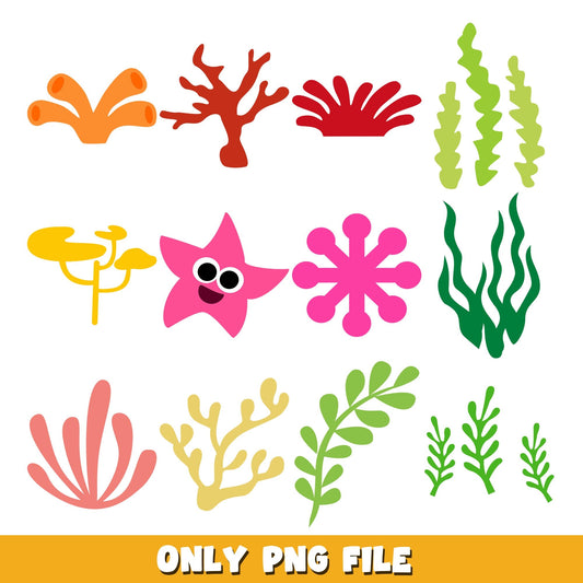 Baby shark Seaweed png, Baby Shark bundle png, cartoon png