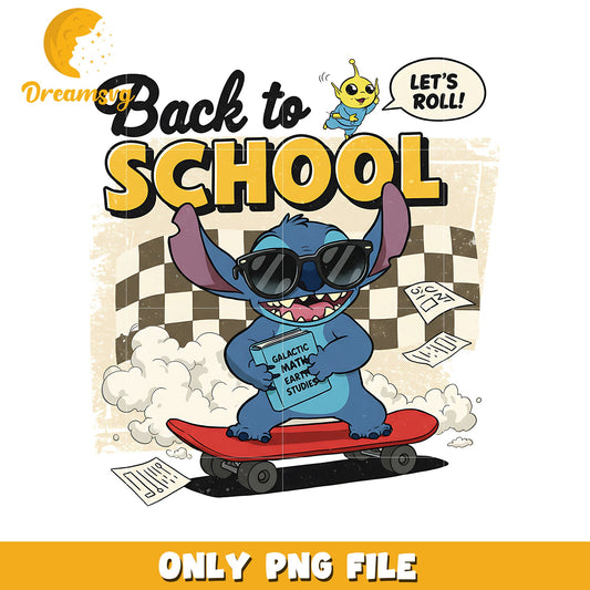 Back to school stitch png, disney png, lilo and stitch png