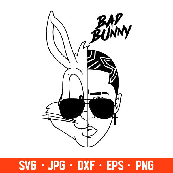 Bad Bunny Svg, Yo Perreo Sola Svg, Bad bunny logo Svg, El Conejo Malo Svg, Cricut, Silhouette Vector Cut File