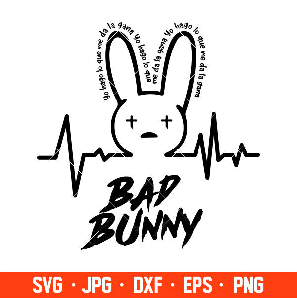 Bad Bunny Svg, Yo Perreo Sola Svg, Bad bunny logo Svg, El Conejo Malo Svg, Cricut, Silhouette Vector Cut File