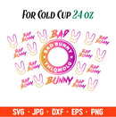 Bad Bunny Starbucks Full Wrap Svg, Yo Perreo Sola Svg, Bad bunny logo Svg, El Conejo Malo Svg, Cricut, Silhouette Vector Cut File