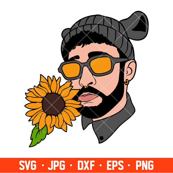 Bad Bunny Sunflower Svg, Yo Perreo Sola Svg, Bad bunny logo Svg, El Conejo Malo Svg, Cricut, Silhouette Vector Cut File