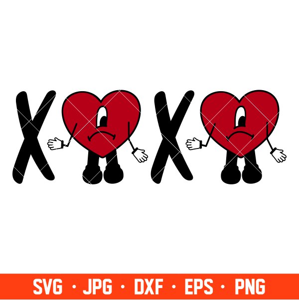 Bad Bunny XOXO Svg, Bad Bunny Svg, Valentine’s Day Svg, Baby Benito Svg, Cricut, Silhouette Vector Cut File