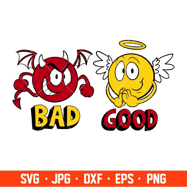 Bad Good Angels Svg, Valentine’s Day Svg, Couple Matching Svg, Love Svg, Cricut, Silhouette Vector Cut File