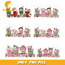 Bad bunny coffee cup christmas bundle png, bad bunny christmas png