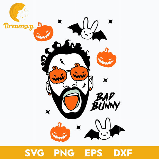Bad Bunny Halloween Full Wrap svg, Halloween svg, png, dxf, eps digital file.