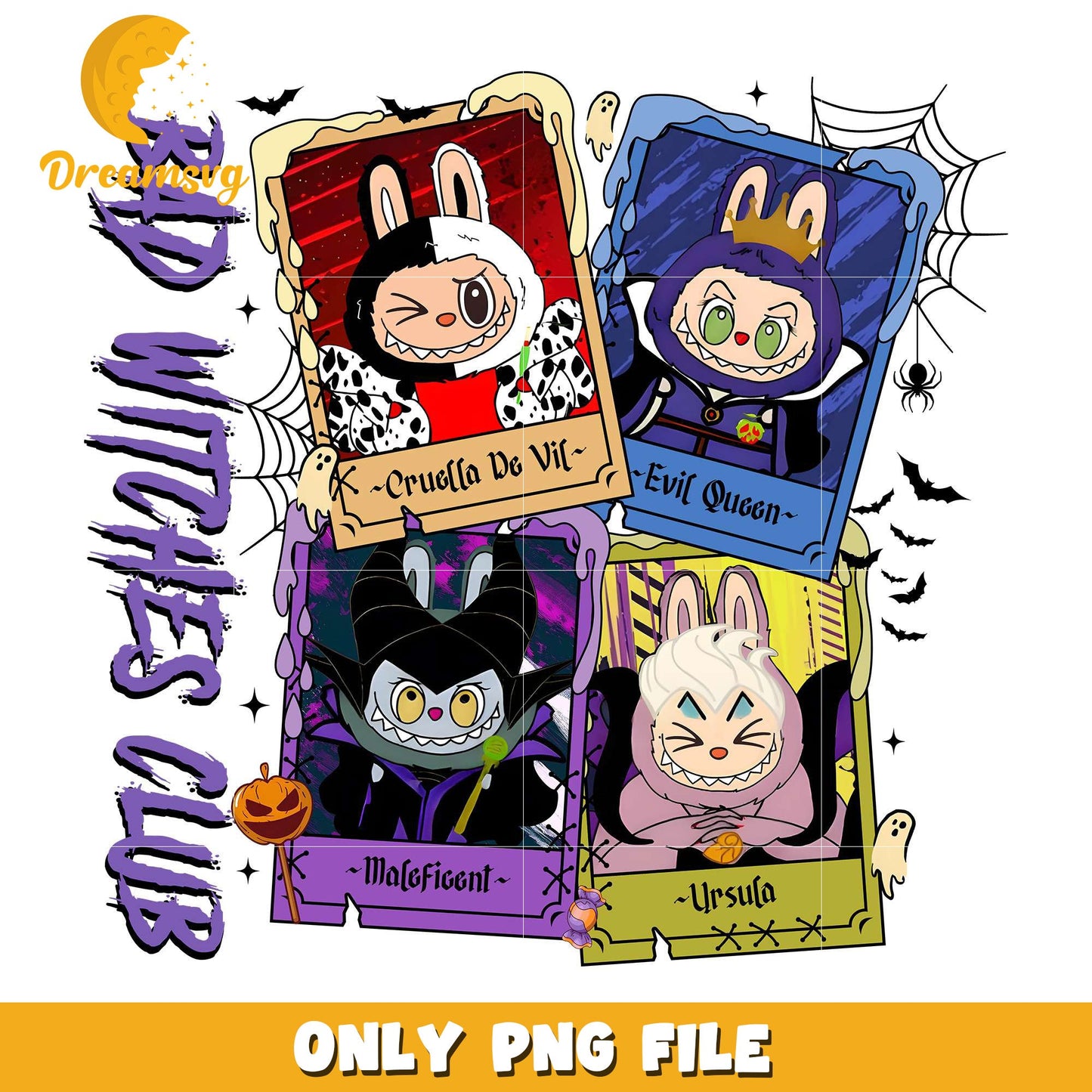 Bad witches club png, halloween wallpaper png, halloween decorations png