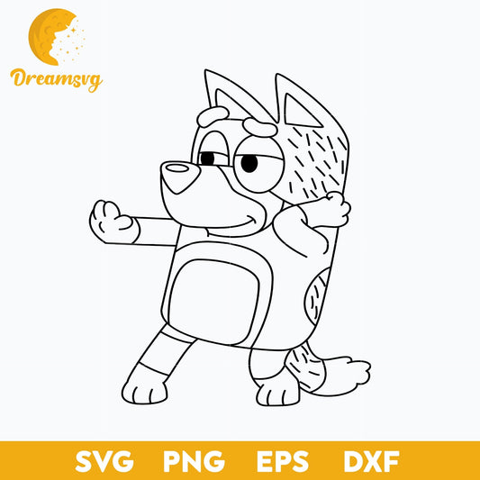 Bandit outline svg, Bluey Svg, Bluey Vector, Bluey Alphabeth, Bluey Cutfile, Bluey Clipart, Cartoon svg, png, dxf, eps file